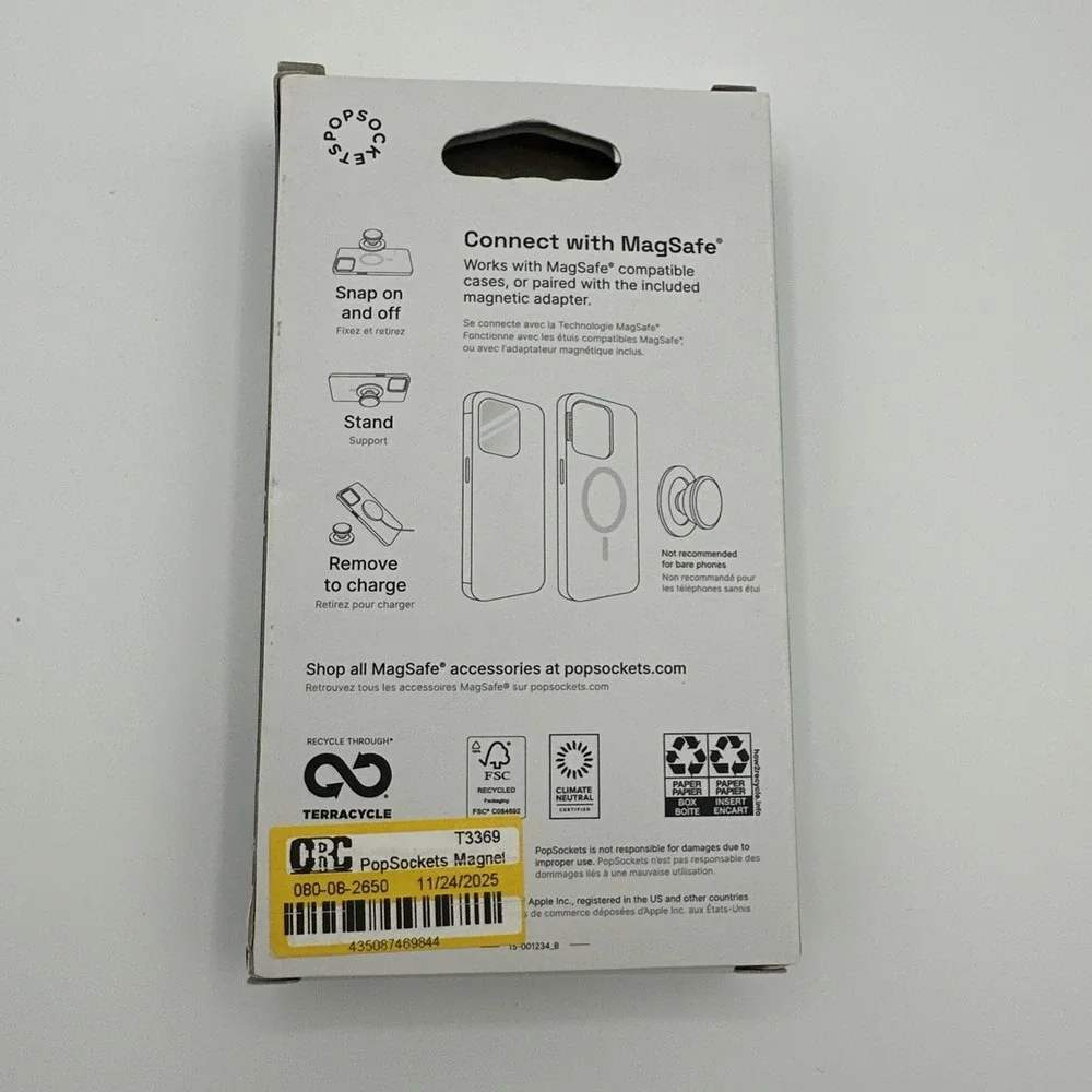 PopSockets Magnetic Phone Grip with MagSafe Magnetic Adapter Ring Included